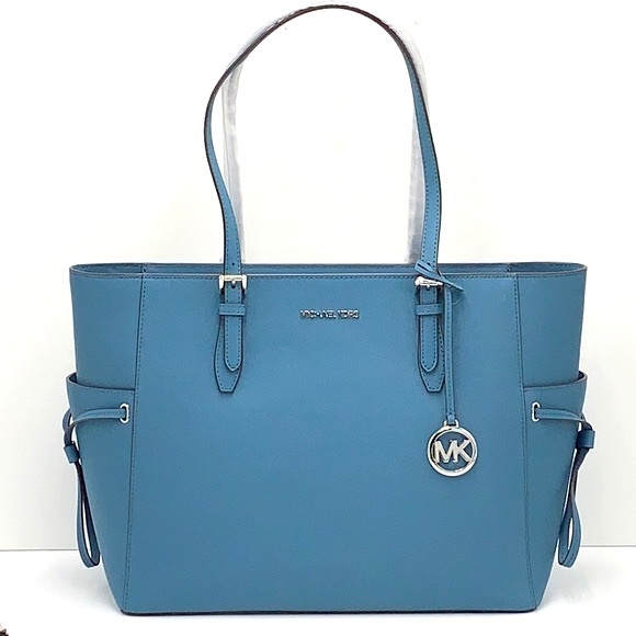 MICHAEL KORS 
Gilly Large Saffiano Leather Tote Bag TEAL COLOR - Picture 1 of 15